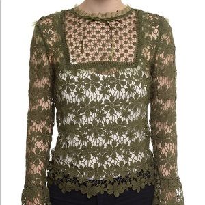 Romeo + Juliet Couture Mock Neck Crochet Lace Top